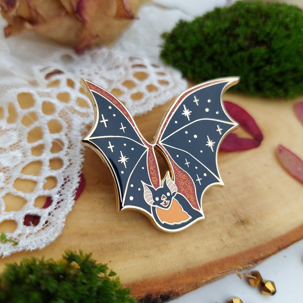 Witchy Halloween Enamel pins - Orange and gold