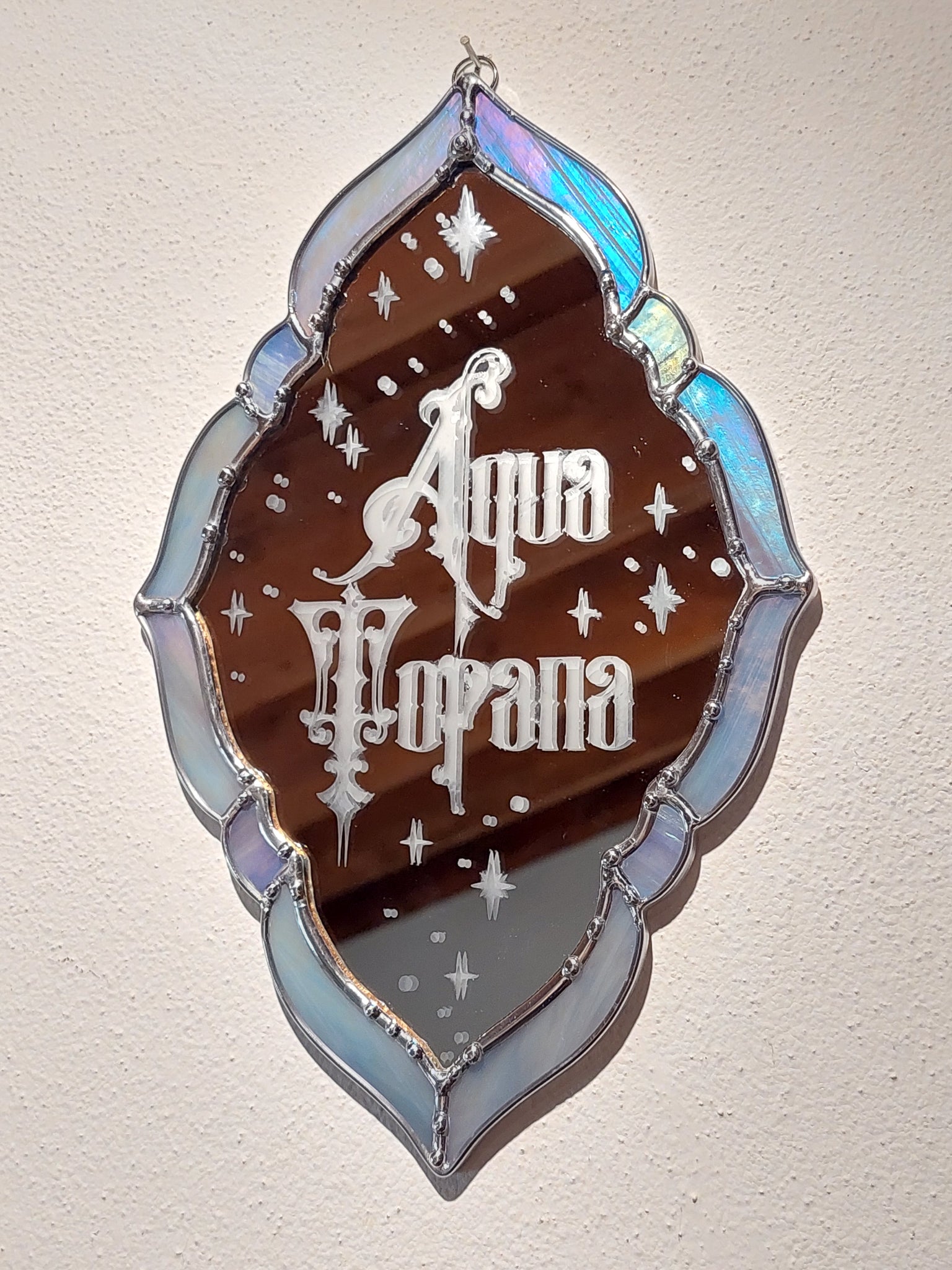 Aqua Tofana Etched Mirror - Iridescent Lilac Frame