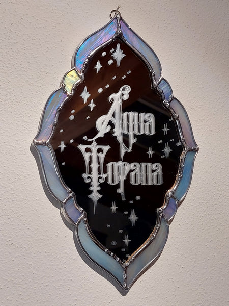 Aqua Tofana Etched Mirror - Iridescent Lilac Frame