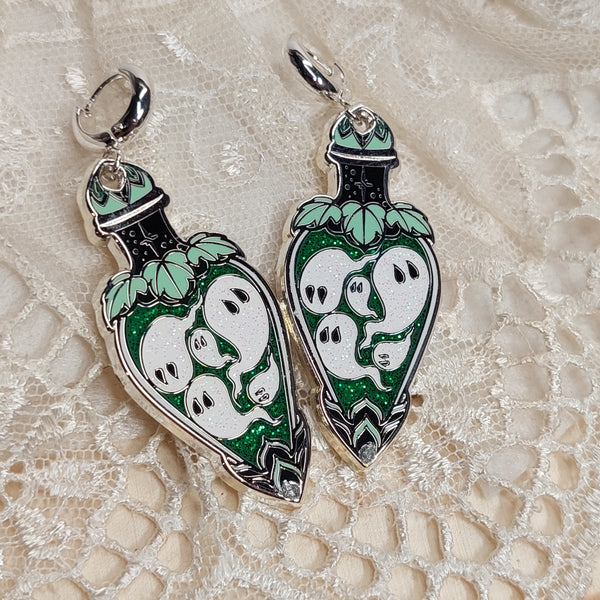 Ghostie Potion Earrings - Enchanting Witchy Elegance