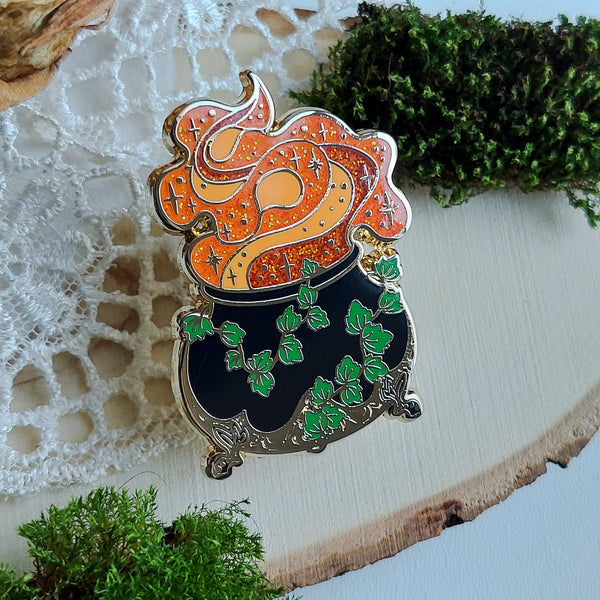 Witchy Halloween vol 2. Enamel pins - Orange and gold