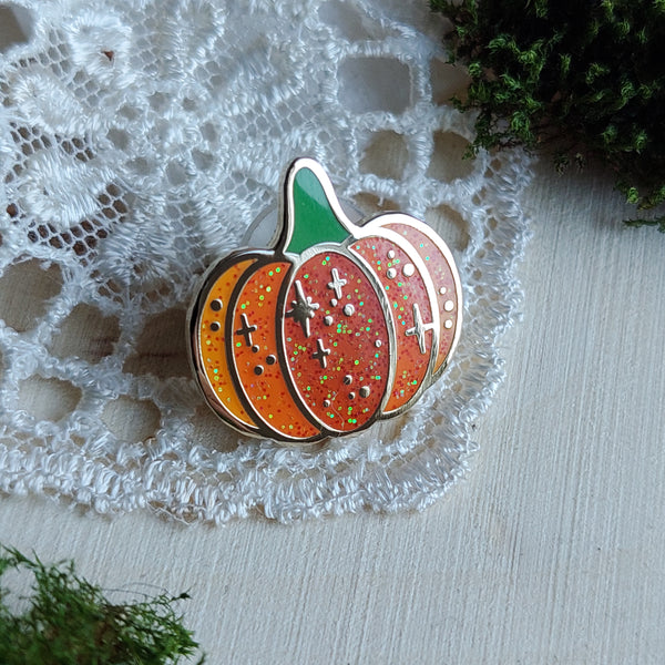 Witchy Halloween vol 2. Enamel pins - Orange and gold