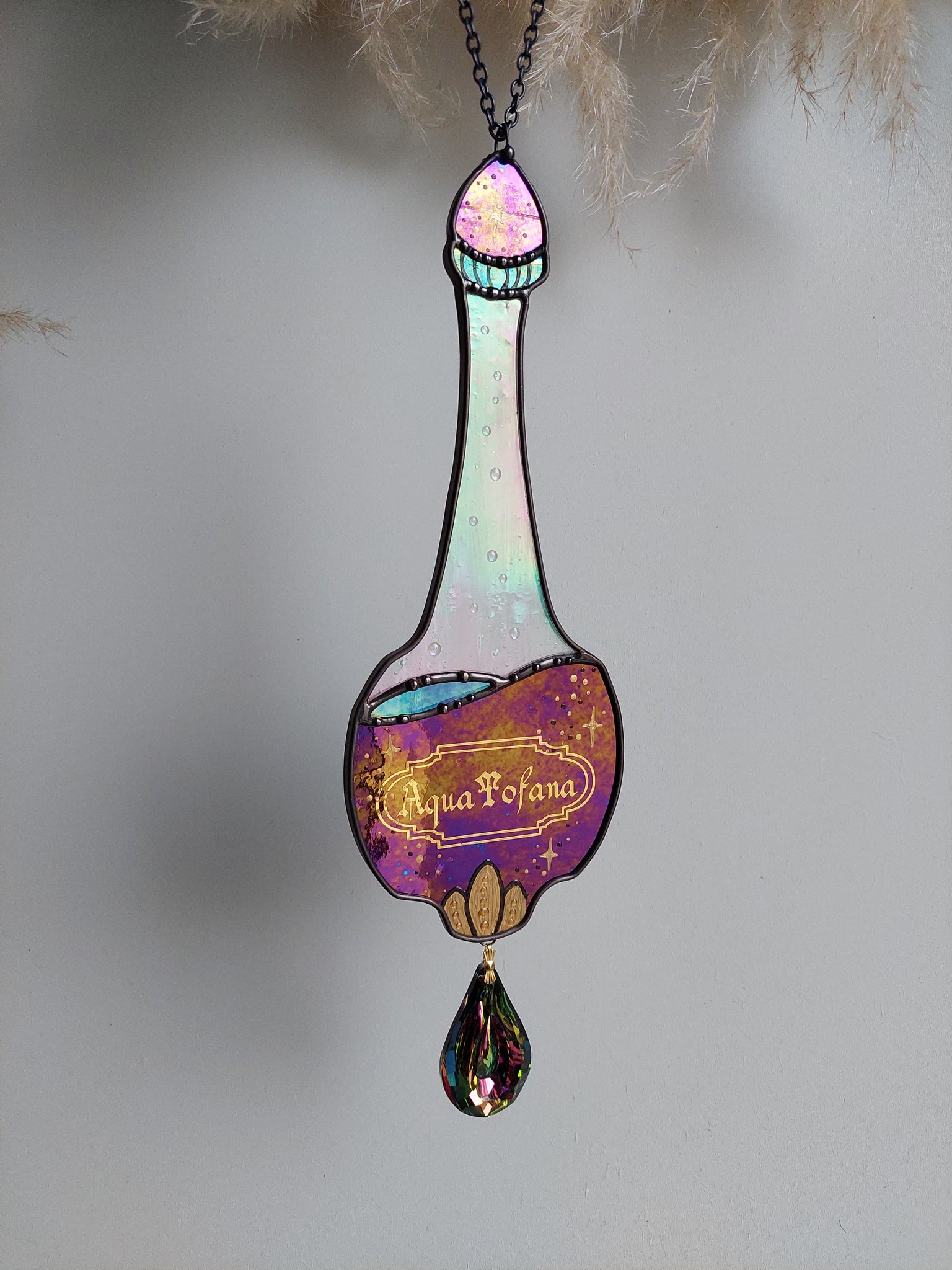 Aqua Tofana Stained Glass Suncatcher - Enchanted Hues