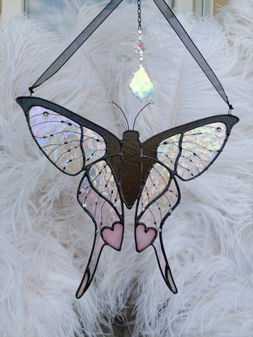Queen of hearts butterfly - pink hearts